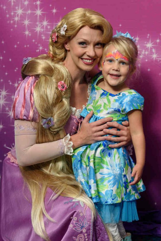Disney On Ice “Gold Coast Princess Party” Millie Valentine-Murtagh with Rapunzel