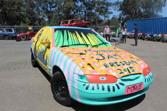 Brisbane’s very own Crush Car, painted by dynamic young artist Kristian Williams