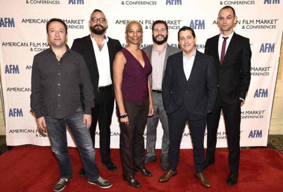 Myles Nestel, Co-Founder/Partner, The Solution Entertainment Group, Joe Chianese, Executive Vice President at EP Financial Solutions, Yolanda T. Cochran, Producer/Production Consultant, Miguel Palos, CFO of IM Global, David C. Glasser, Chief Operating Officer and President for The Weinstein Company (TWC), and Micah Green, Co-Head of Film Finance CAA, seen at the American Film Market Finance Conference I: The 360 View at the Fairmont Hotel on Friday, Nov. 4, 2016, in Santa Monica, Calif. (Photo by Dan Steinberg/Invision for IFTA/AP Images)