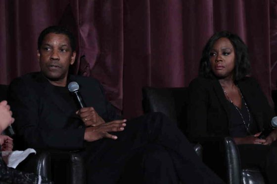 Denzel Washington and Viola Davis speak at the LA Guild Screening of "Fences" at the Regency Village Theatre in Los Angeles, CA on November 5, 2016...(Photo: Alex J. Berliner / ABImages)